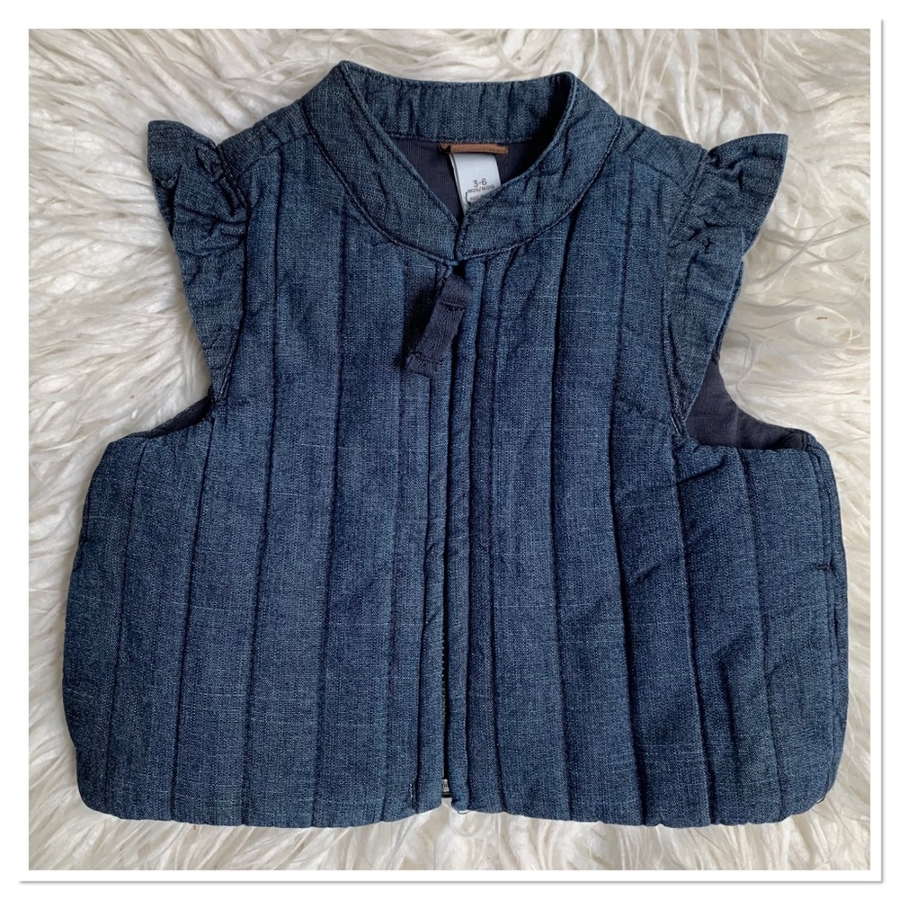 Tea Collection Citizen Chambray Vest Blue Size 3-6 Months